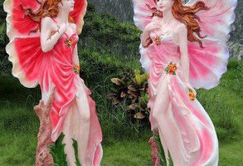 仙子雕塑廠家 彩繪動漫小品，公園玻璃鋼人物雕塑