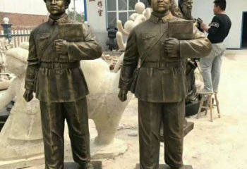 雷鋒雕塑廠家，玻璃鋼革命人物雕塑，紀念主題雕塑