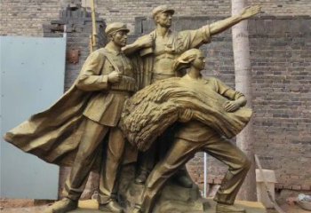 軍人雕塑廠家，革命主題雕塑，軍人戰(zhàn)士雕塑小品