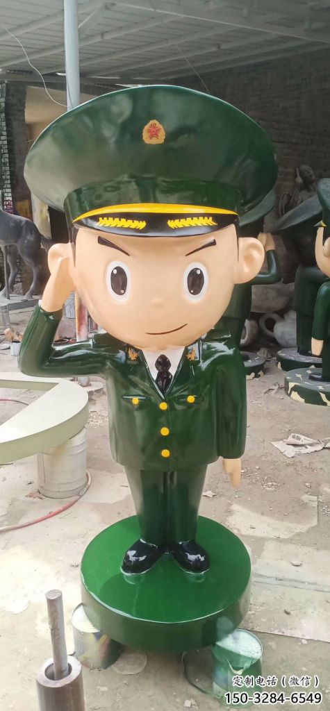 警察雕塑廠家,彩繪卡通人物,玻璃鋼警察雕塑制作
