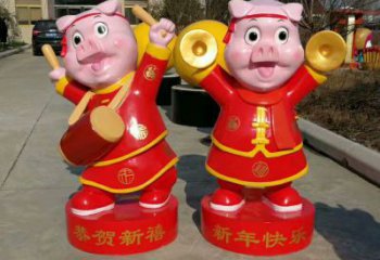 小豬佩奇雕塑廠家，卡通吉祥物雕塑，影視劇動(dòng)漫雕塑小品