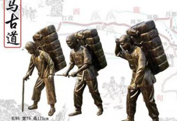 茶馬古道雕塑廠家，運(yùn)茶文化主題，古代歷史人物雕塑小品