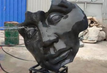 人臉雕塑廠家，抽象人頭像雕塑，抽象人臉雕塑制作