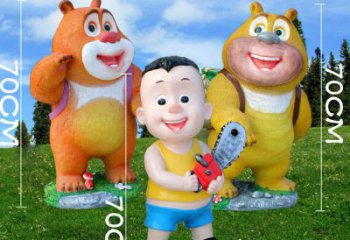 熊雕塑廠家，卡通人物雕塑，動漫熊出沒雕塑小品