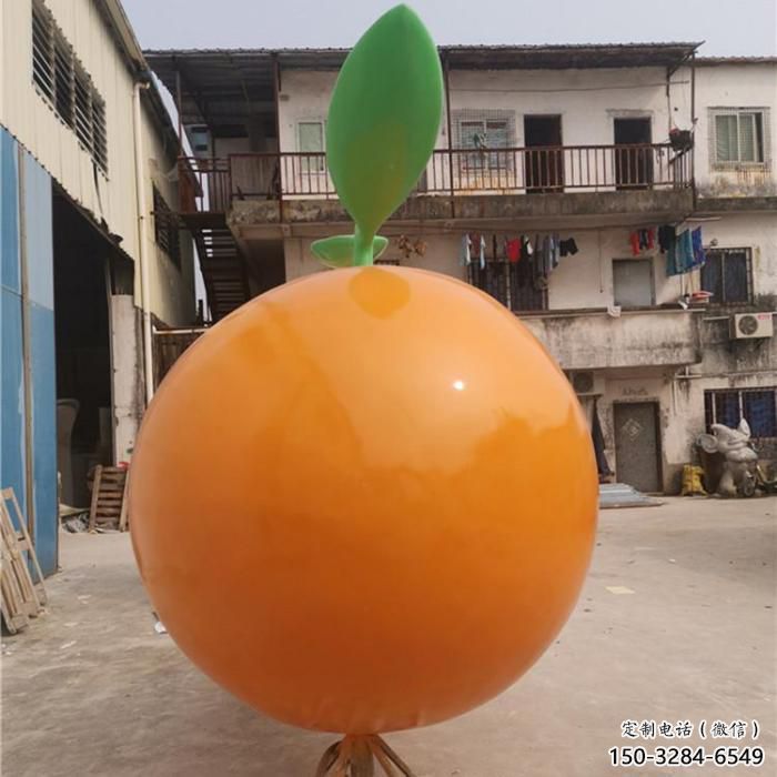 桔子雕塑廠家，公園園林水果小品，玻璃鋼桔子雕塑制作