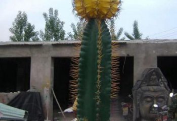 仙人掌雕塑廠家，廣場公園花卉擺件，玻璃鋼仙人掌雕塑小品