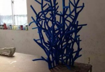 海草雕塑廠家，海洋植物景觀擺件，玻璃鋼仿真海草雕塑小品