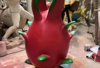 火龍果雕塑廠家，仿真小品水果，玻璃鋼火龍果彩繪雕塑