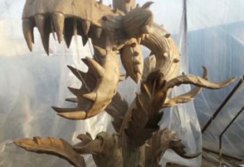 食人花雕塑廠家，抽象植物景觀，玻璃鋼食人花雕塑擺件