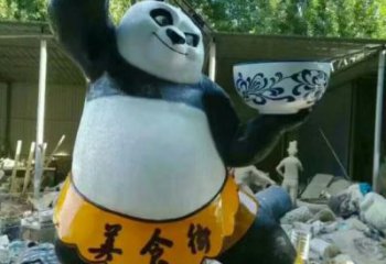熊貓雕塑廠家，卡通動物擺件，玻璃鋼彩繪熊貓雕塑廠
