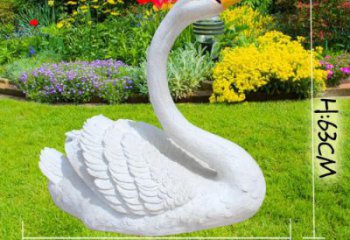 天鵝雕塑廠家，仿真動(dòng)物小品，庭院玻璃鋼天鵝雕塑