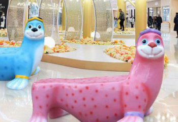 犀牛座椅雕塑廠家，商場景觀擺件，玻璃鋼座椅雕塑廠