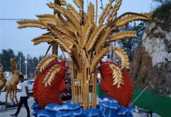 大型麥穗雕塑廠家 商業街廣場雕塑 古銅色擺件