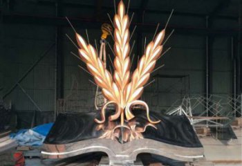 古銅色麥穗雕塑廠家 大型城市雕塑 商業街擺件