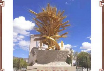 商業街青稞雕塑廠家 售樓處學校雕塑 農作物擺件