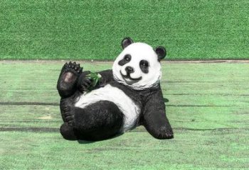 園林熊貓雕塑廠家 城市廣場雕塑 步行街?jǐn)[件