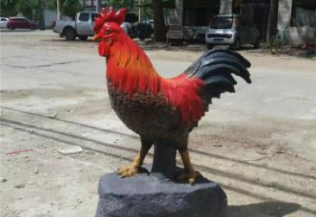 公園公雞雕塑廠家 酒店門(mén)口雕塑 彩繪擺件