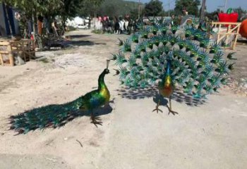 店門口孔雀雕塑 創意飛鳥雕塑 仿真擺件