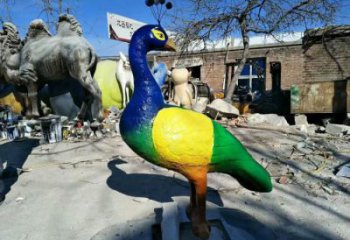 田間孔雀雕塑 彩繪仿真雕塑 園林擺件