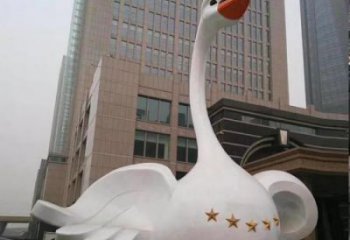 城市天鵝雕塑 風景區彩繪雕塑 抽象擺件