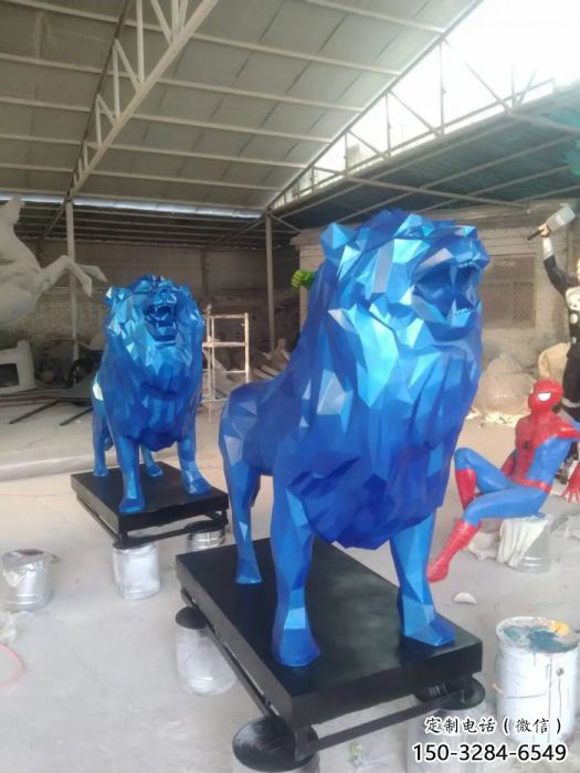 創意獅子雕塑 步行街店門口雕塑 影視劇小品