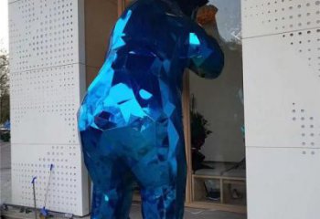 彩繪北極熊雕塑 仿真動(dòng)物雕塑 步行街?jǐn)[件