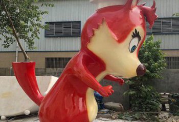 仿真狐貍雕塑 店門口園林雕塑 動物小品