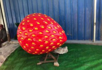 草莓雕塑擺件 庭院彩繪雕塑 田間小品