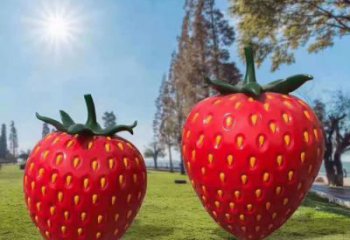 大型草莓雕塑 商業(yè)街廣場雕塑 彩繪擺件