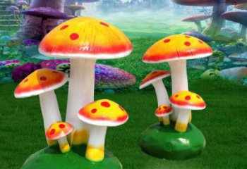 抽象蘑菇雕塑 店門口彩繪雕塑 步行街?jǐn)[件