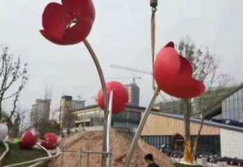 廣場花朵雕塑 公園仿真雕塑 抽象擺件