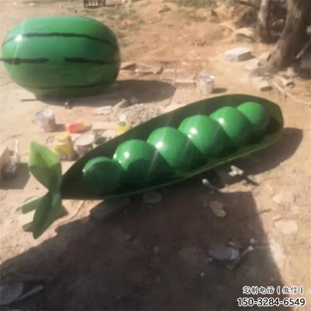 彩繪豆角雕塑 仿真雕塑 步行街擺件