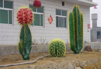 門口仙人掌雕塑 售樓處仿真雕塑 彩繪小品