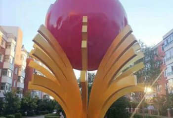 庭院石榴雕塑 城市彩繪雕塑 水果小品