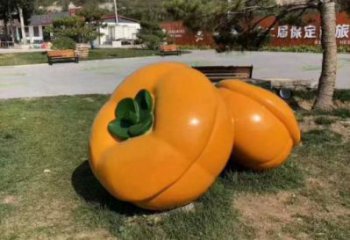 田間柿子雕塑 彩繪仿真雕塑 園林擺件