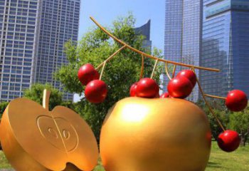 大型蘋果雕塑 步行街水果雕塑 仿真擺件