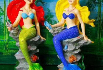 動漫美人魚雕塑 店門口園林雕塑 卡通小品