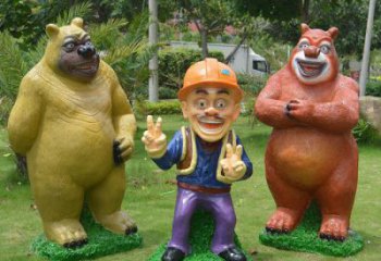 創意熊出沒雕塑 步行街店門口雕塑 卡通小品