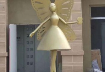 創(chuàng)意蝴蝶仙子雕塑 步行街店門口雕塑 卡通小品