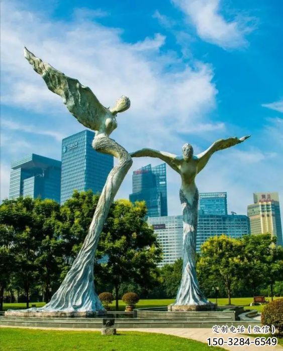 庭院飛人雕塑 城市彩繪雕塑 卡通小品