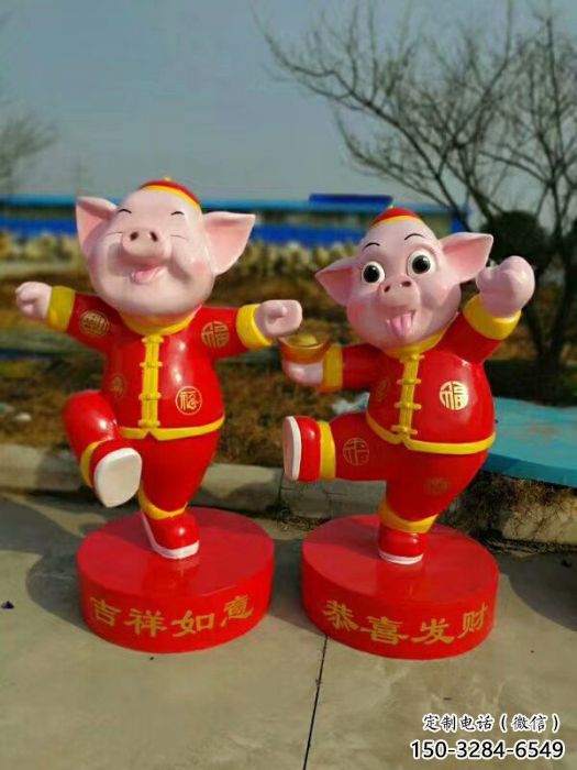 創(chuàng)意小豬佩奇雕塑 步行街店門口雕塑 卡通小品