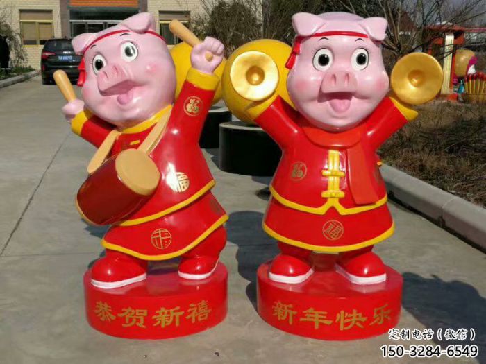 店門(mén)口小豬佩奇雕塑 創(chuàng)意景觀雕塑 卡通擺件