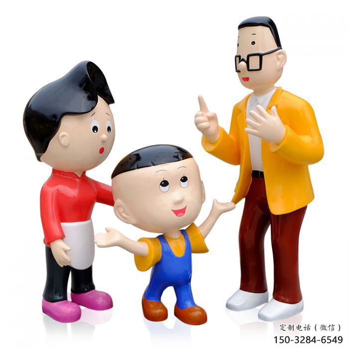 彩繪大頭兒子雕塑 卡通雕塑 步行街擺件