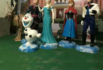 彩繪冰雪奇緣雕塑 卡通雕塑 步行街?jǐn)[件