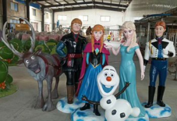 幾何冰雪奇緣雕塑 庭院卡通雕塑 彩繪擺件