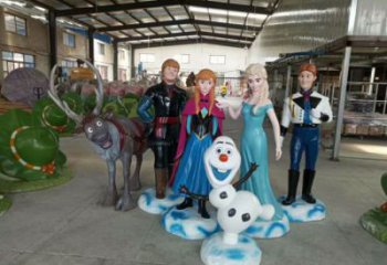 庭院冰雪奇緣雕塑 城市彩繪雕塑 卡通小品