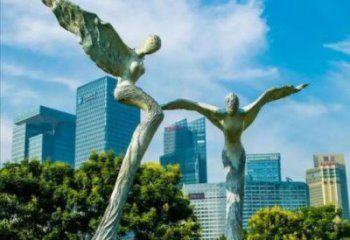 庭院飛人雕塑 城市彩繪雕塑 卡通小品