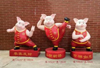 風景區(qū)小豬佩奇雕塑 售樓處廣場雕塑 彩繪擺件