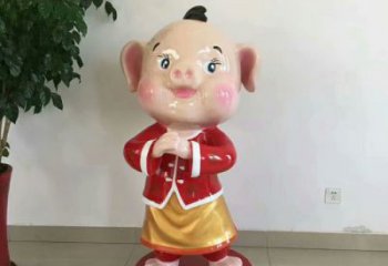 門口小豬佩奇雕塑 售樓處卡通雕塑 彩繪小品