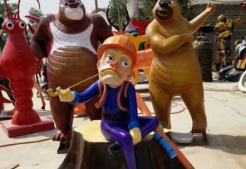 卡通光頭強雕塑 酒店公園雕塑 風景區擺件